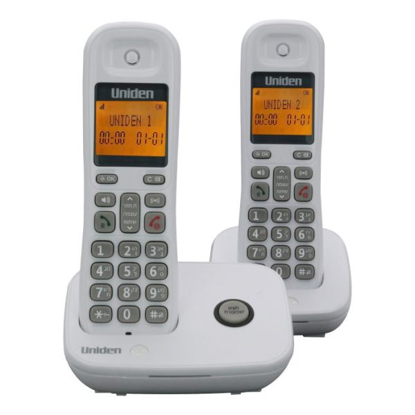 טלפון אלחוטי כולל שלוחה Uniden יונידן AT4106-2WH - לבן