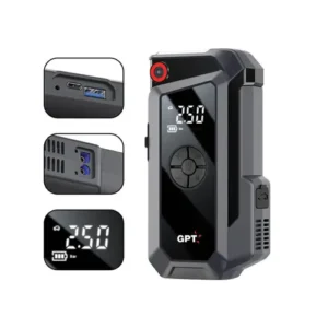 בוסטר התנעה לרכב 8000MA כולל קומפרסור לניפוח גלגלים GPT דגם BO16COM